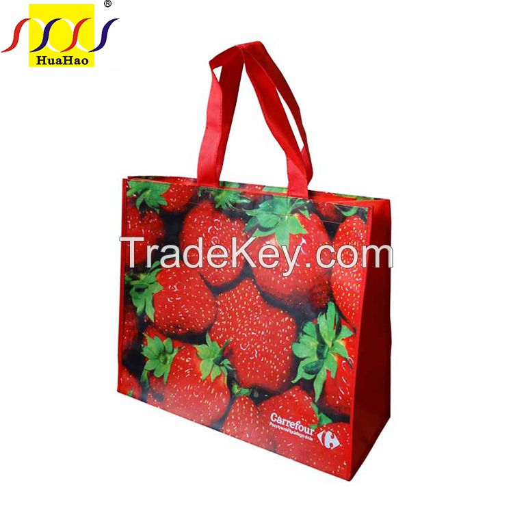 laminated recycle nonwoven fashional pp handled bags for promotion