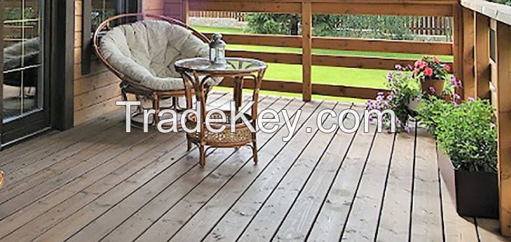 Softwood Decking board, terrace board from pine, spruce ext