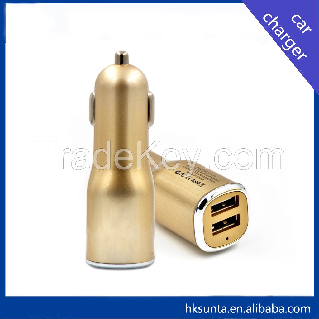 dual usb car charger for mobile phone