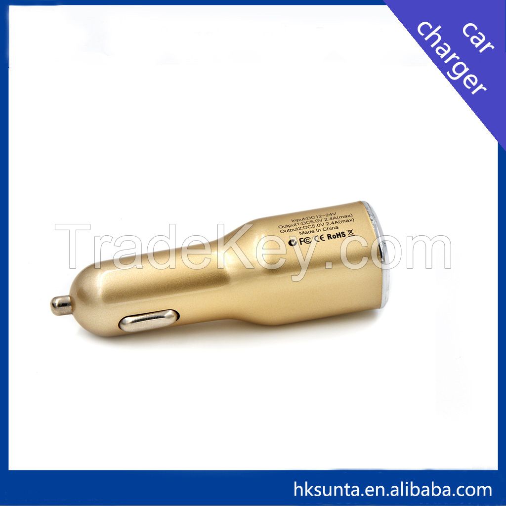 dual usb car charger for mobile phone