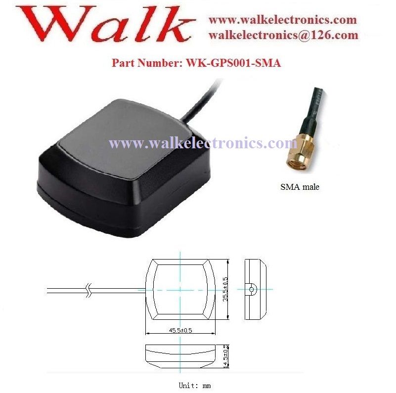 GPS Car Antenna, gps antenna, active gps antenna, waterproof high gain gps antenna, magnetic or adhesive mount, SMA, SMB, FME, FAKRA connector