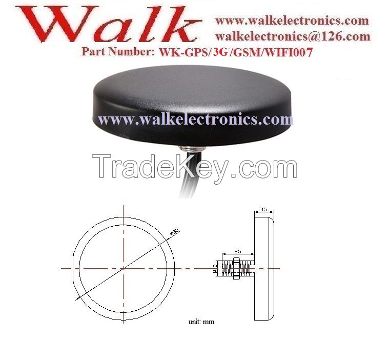 GPS gsm 3g WIFI Antenna, combo antenna, combination antenna, waterproof gps gsm antenna, screw mount, SMA, SMB, FME, FAKRA connector