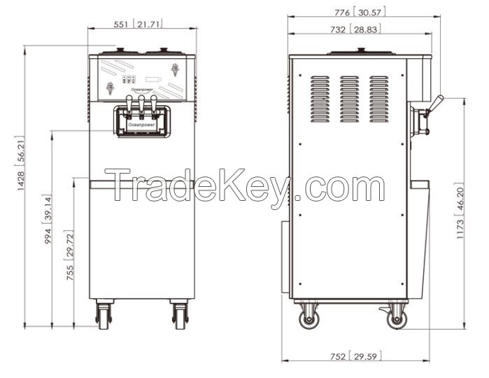 DW150TC soft ice cream machine