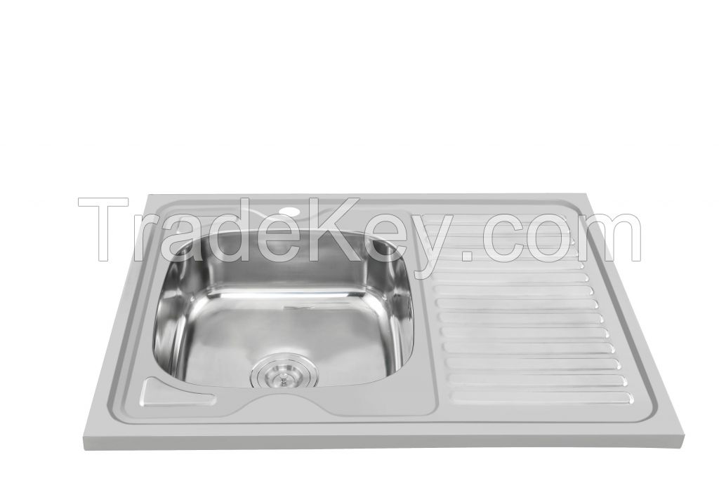 Quallity guaranteed factory supply single bowl stainless steel kitchen sink WY-8060SA