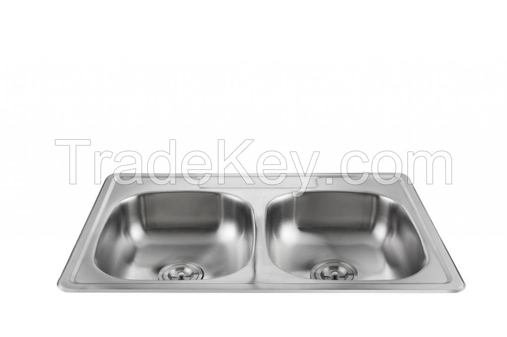 Double bowl wholesale stainless steel sink without faucet WY-3322