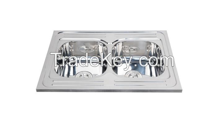Modern hot sell double polished surface kitchen sink for sale WY-8060D