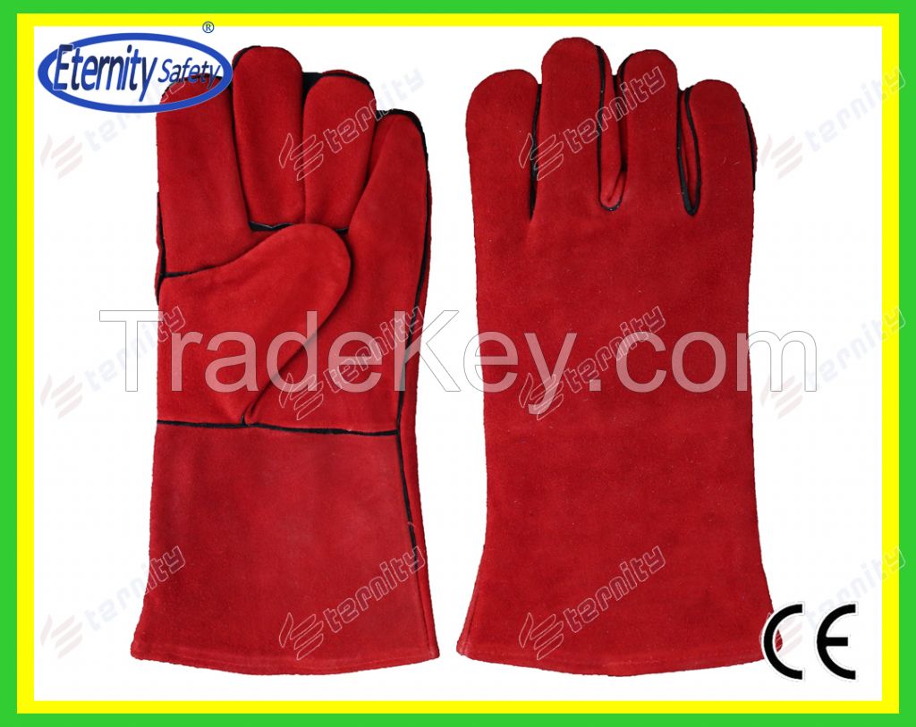 high quality grade AB red color welding glove