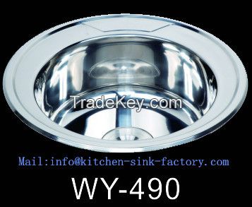 stainless steel round bowl sink 490