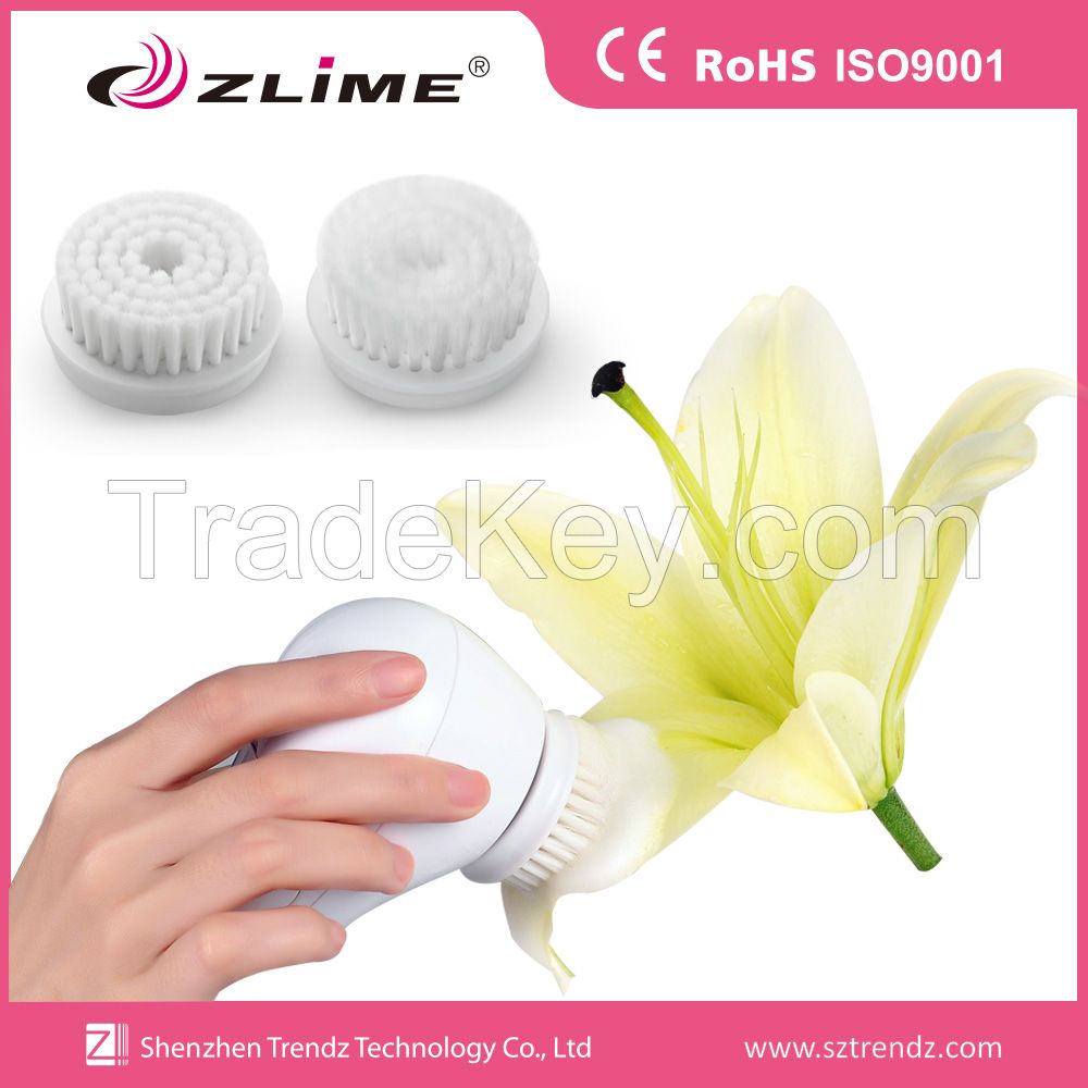 Classic Rechargeable rotary facial cleaning brush with double brush head for choice