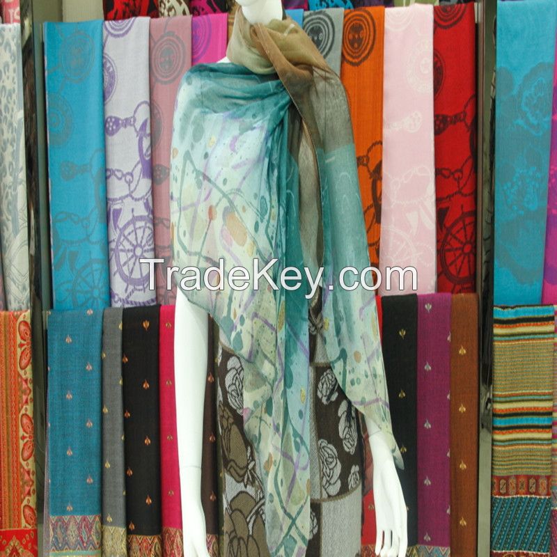 Greige Voile or Printed Scarf