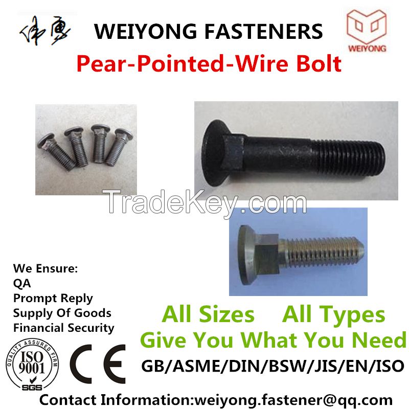 Pear-pointed wire bolt