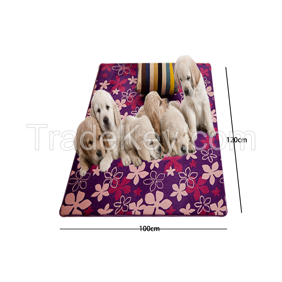 Coral flocking printing pet pad