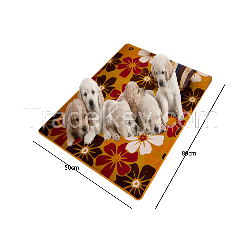 Coral flocking printing pet pad