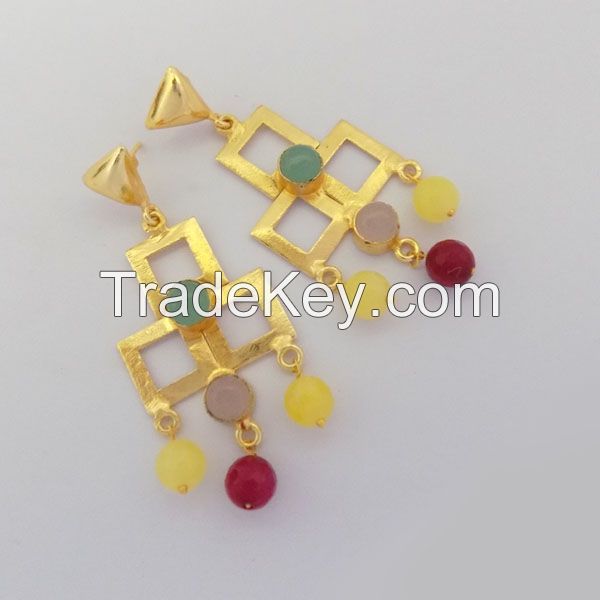 MULTI GEMSTONE TRENDY FASIHON  EARRING