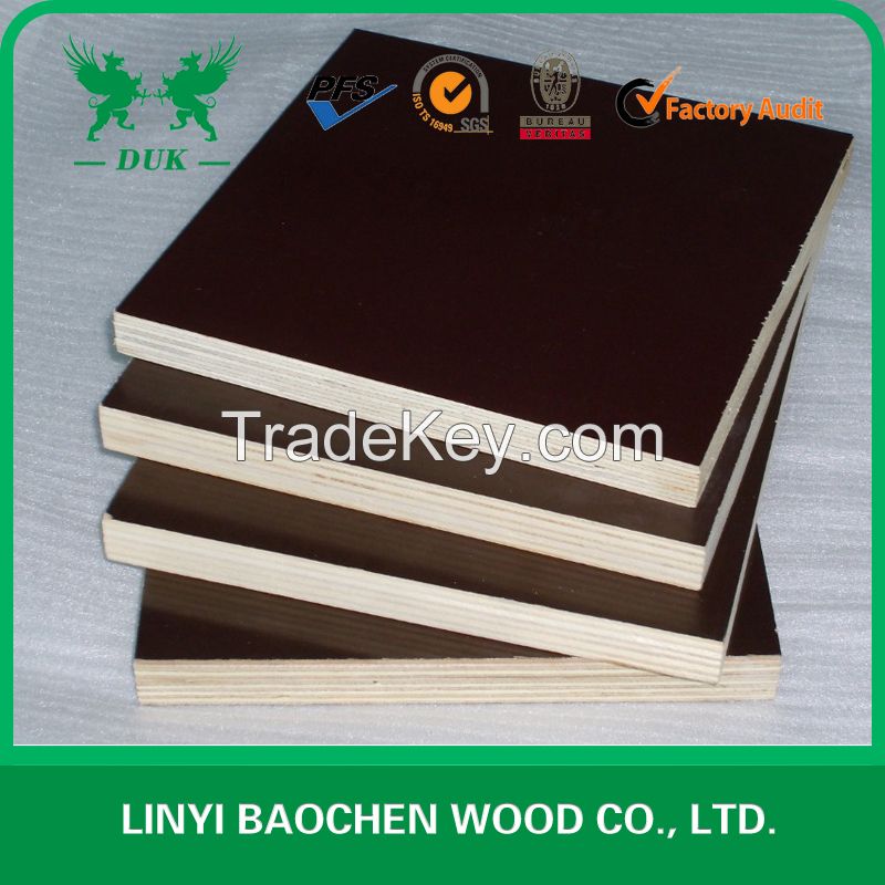 Concrete formwork film faced plywood 18mm with black film
