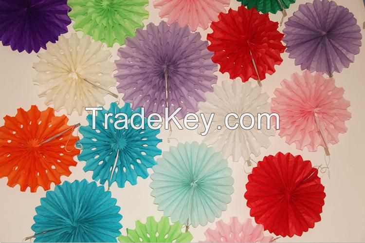 Party Decoration Customized Hot Sale Tissue Paper Fans hanging paper fan for Wedding decorations