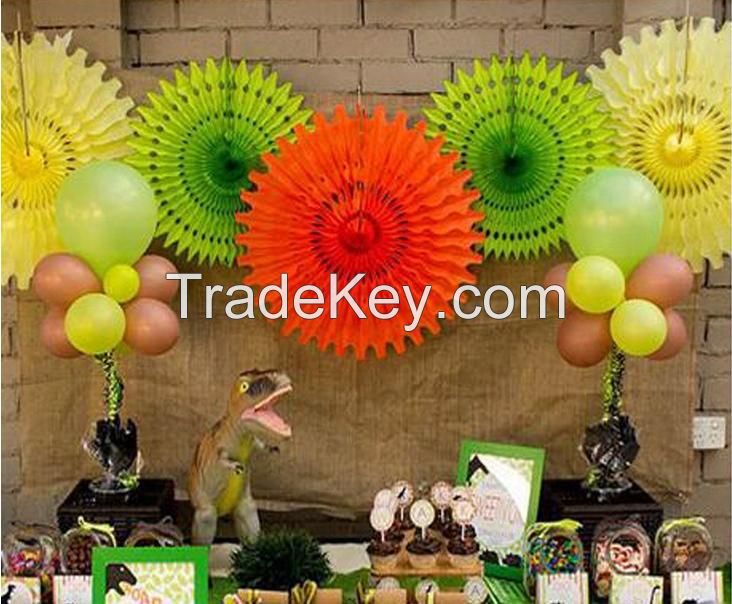 Party Decoration Customized Hot Sale Tissue Paper Fans hanging paper fan for Wedding decorations