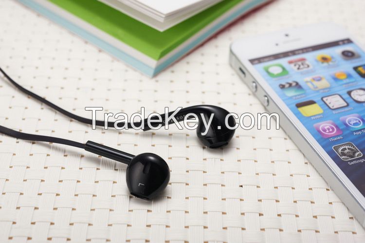 Whosale black Intelligent Earphone with microphones for Cell-phone