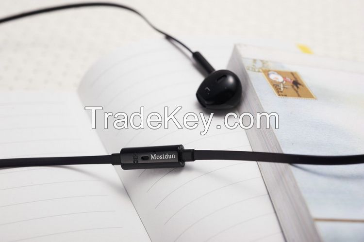 Whosale black Intelligent Earphone with microphones for Cell-phone