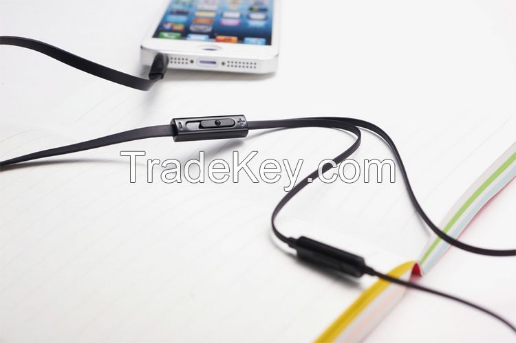 Whosale black Intelligent Earphone with microphones for Cell-phone