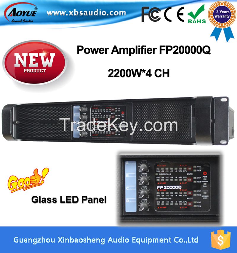High Power Subwoofer Sound System fp20000Q power amplifier 2200W*4CH