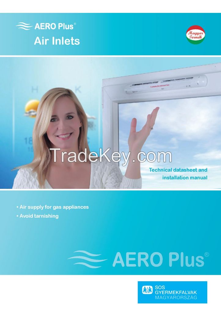 Aero Plus window mounted hygro controlled air inlet, against mold, for gas appliances