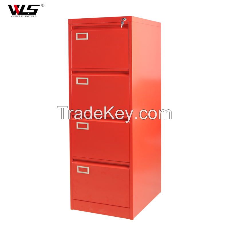 Southeast Asia popular Metallic 4 Drawer A4 Filing Cabinet in Red