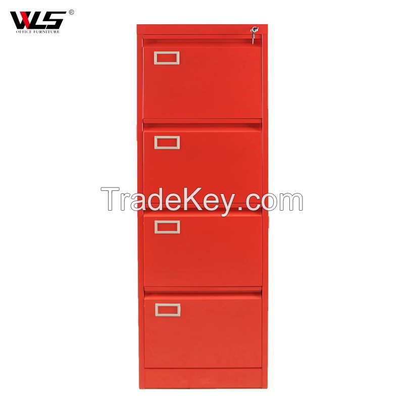 Southeast Asia popular Metallic 4 Drawer A4 Filing Cabinet in Red