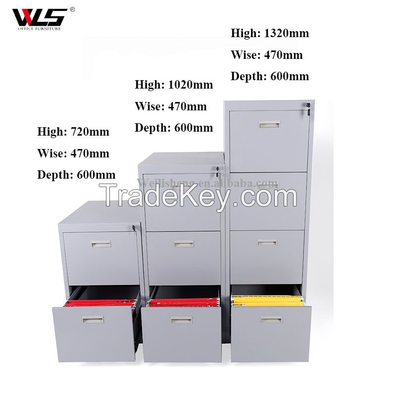 Luoyang WLS high quality Steel Storage Metal 4 Drawers Vertical Filing Cabinet For Office