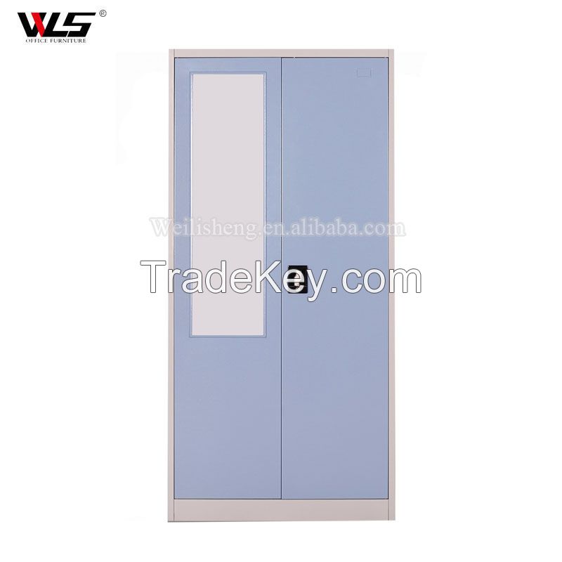 High quality double swing door godrej steel almirah with mirror