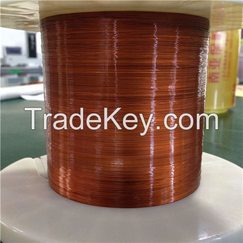 Ultra-fine self-bonding polyamide-imide flat enamelled wires