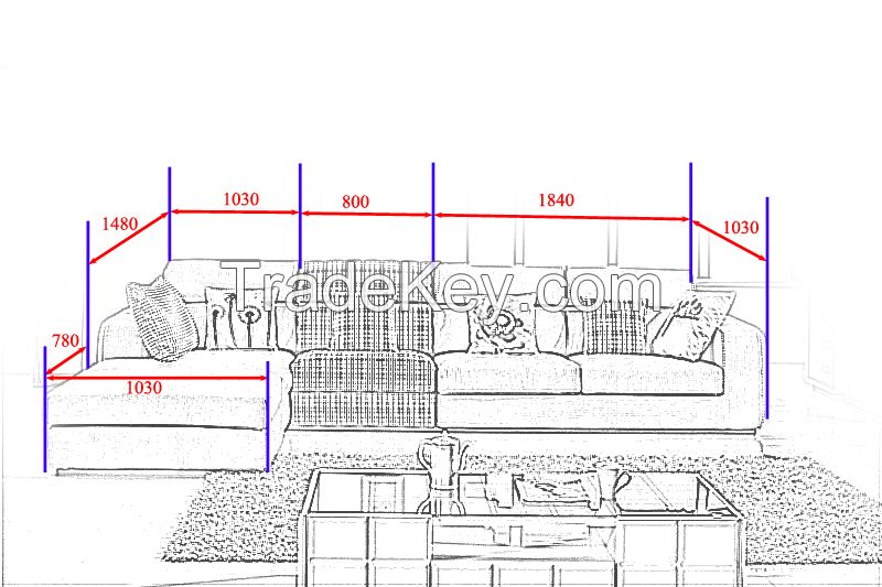 sectional sofa 2016 new design Leisure Living room Fabric Sofa Model C698