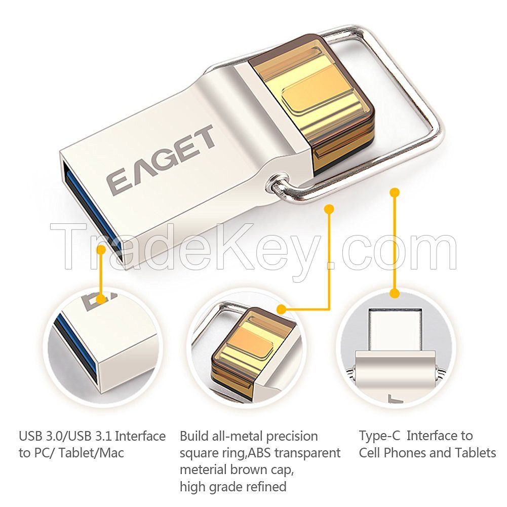 EAGET CU10 Type-C 3.1+ USB 3.0 OTG High Speed Flash Drive 16G/32G/64G