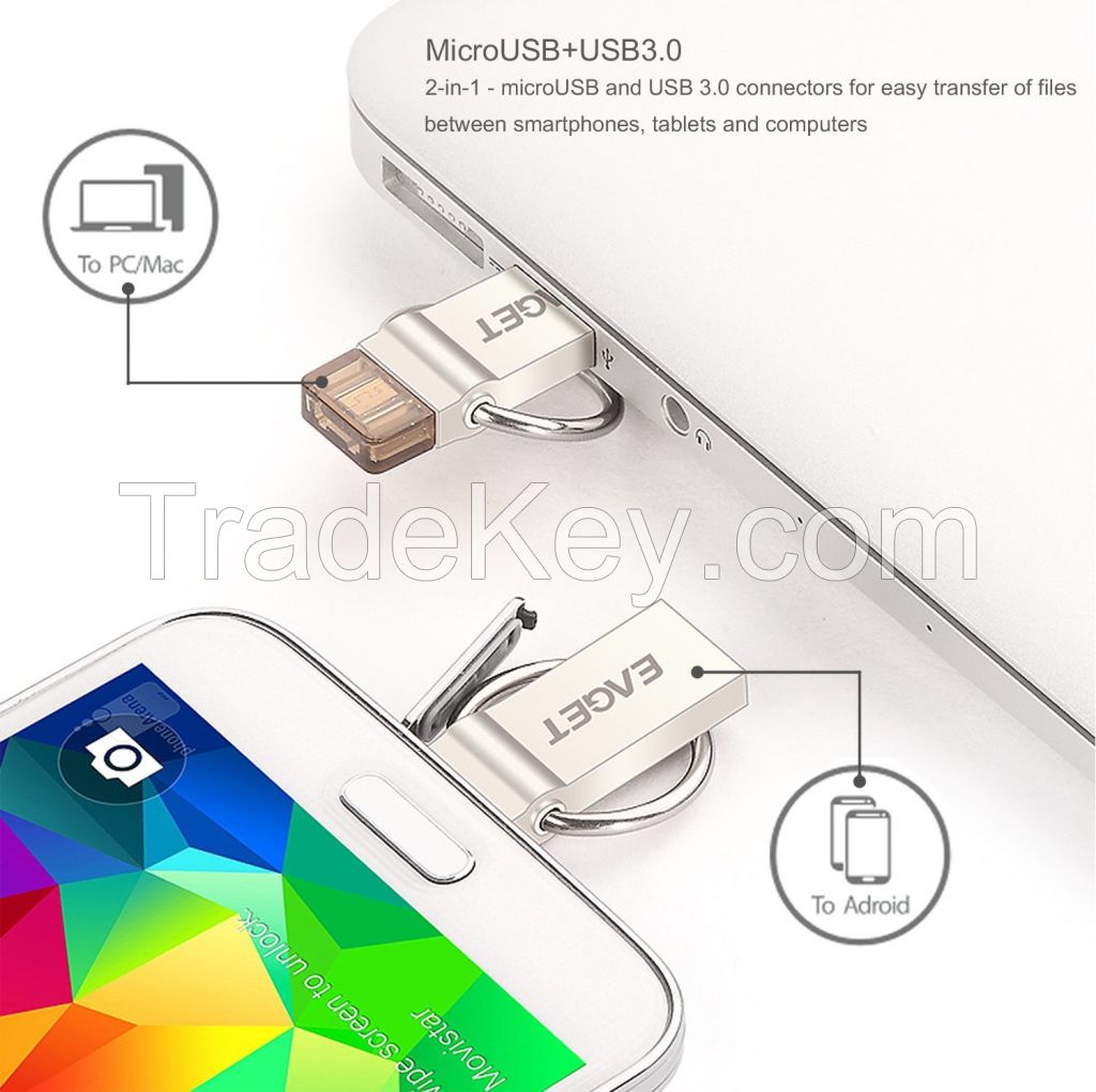 Eaget V90 USB 3.0 / Micro USB OTG(On-The-Go) Intelligent Flash Drive 16G832G/64G