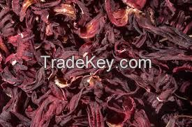 DRIED HIBISCUS FLOWERS - RED & WHITE