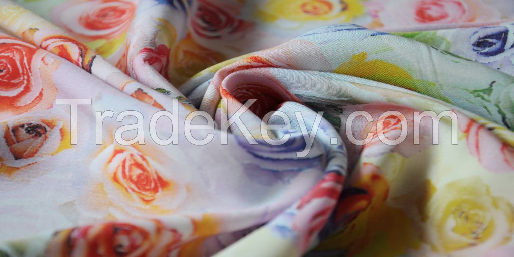 Printed Rayon Plain Fabric