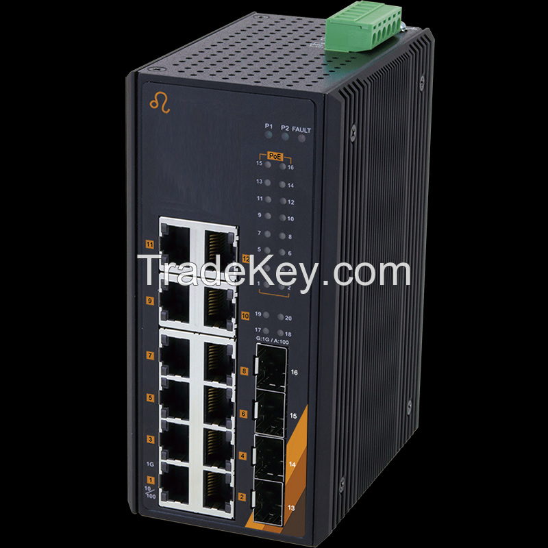 12-Port Industrial Gigabit Ethernet Switch-EG2-1202-SFP｜Leonton Technologies