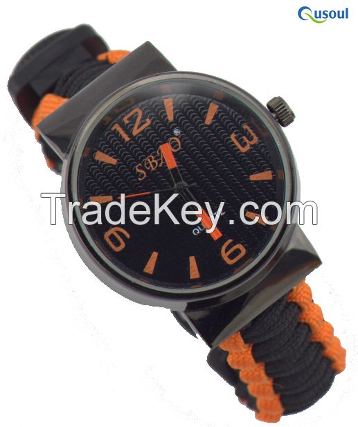 Paracord Survival Bracelet Waterproof Watch Fire starter