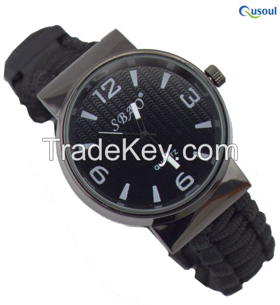 Paracord Survival Bracelet Waterproof Watch Fire starter