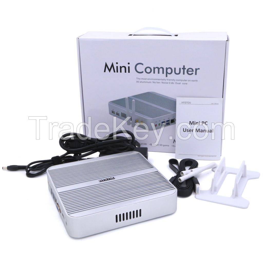 Hystou Fanless Mini PC Core i3 5005u Fanless Desktop Computer Mini HTPC