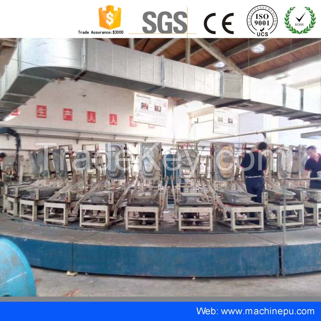 Polyurethane motorcycle seat circular production line