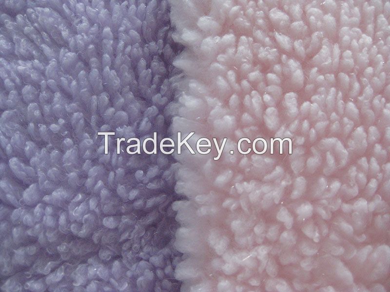sherpa fleece fabric. polyester lamb fur fabric