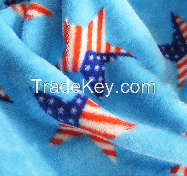 Dyed or printed flannel fleece fabric