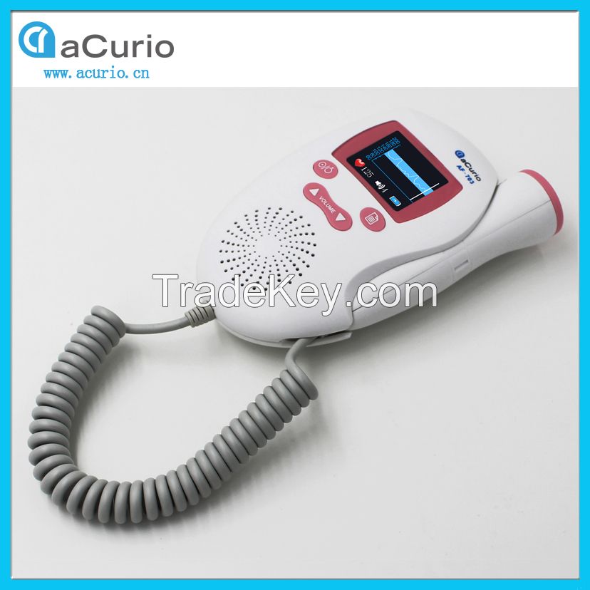 Portable ultrasound fetal doppler baby heartbeat detector with CE approval