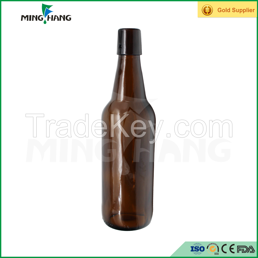 500ml amber glass wine bottle with swing cap