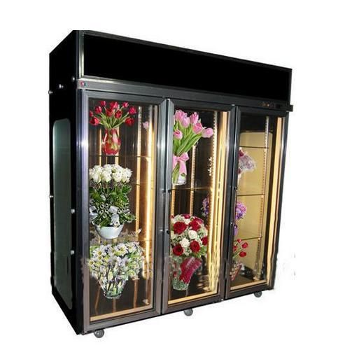 OEM commercial glass door flower display refrigerator