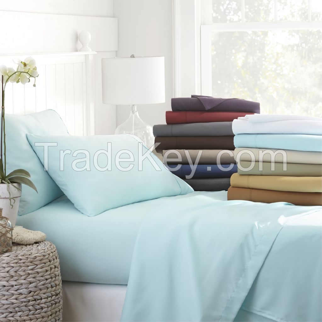 Luxury and Soft Satin, Polyester and Cotton Queen Bed Sheet Set