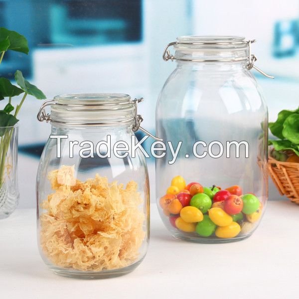 Diffierent capacity small airtight glass jars for sale