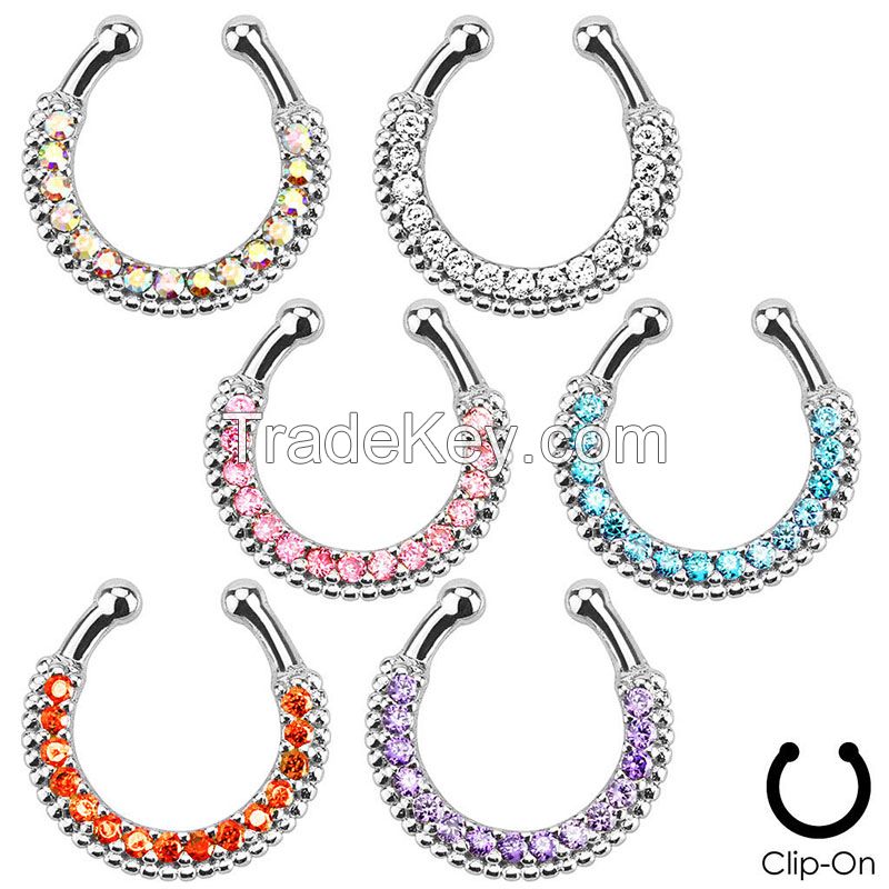New style fake nose rings septum piercing body jewelry wholesale