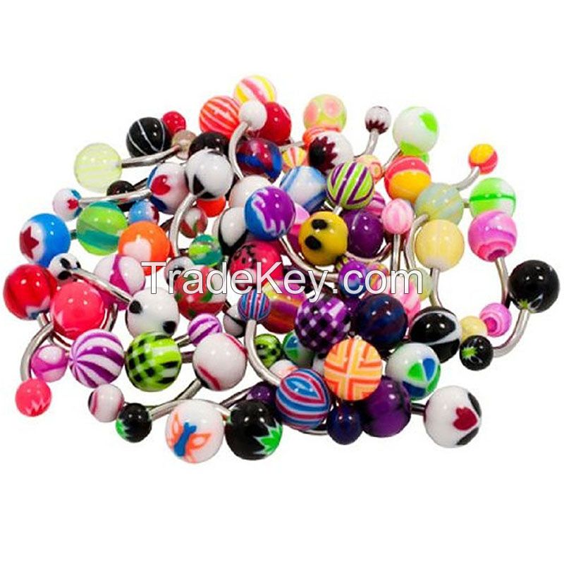 Acrylic basic style belly rings navel bar body piercing jewelry wholesale
